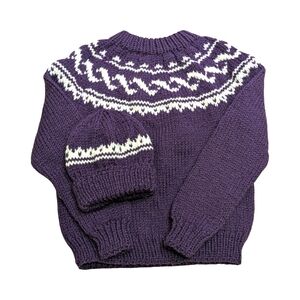 Kids Fair Isle Crewneck Pullover With Matching Toque - Acrylic - New